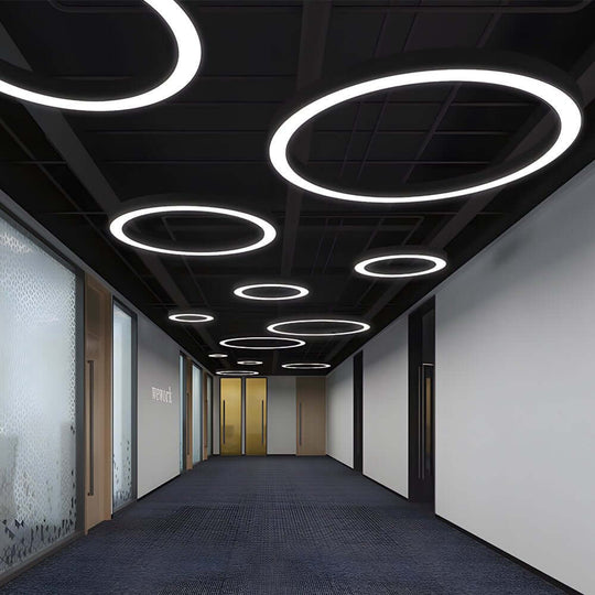 Round Ring – Modern Hanging Profile LED Pendant Light for Office, Gym, and Commercial Spaces