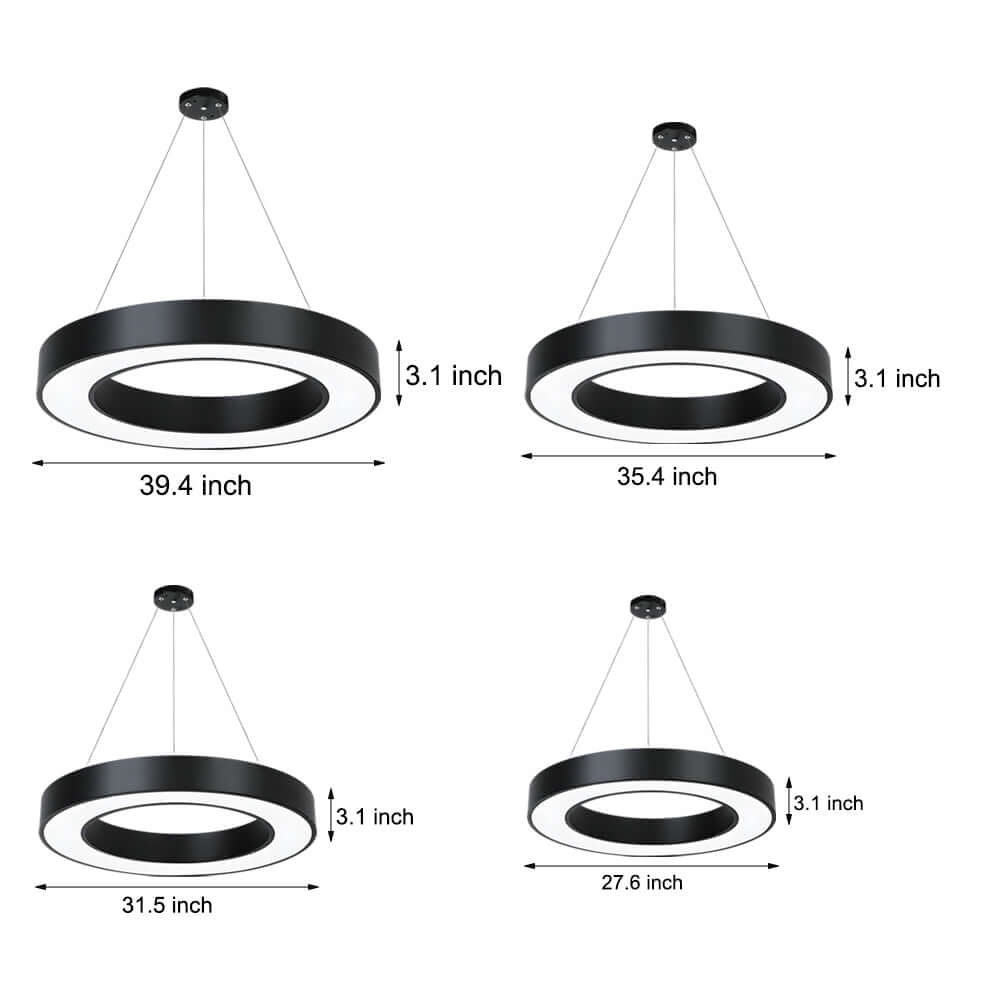 Round Ring – Modern Hanging Profile LED Pendant Light for Office, Gym, and Commercial Spaces