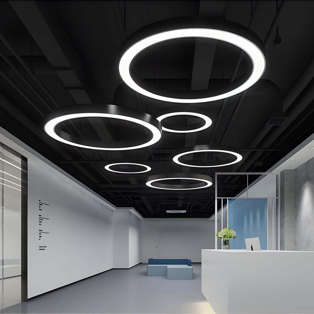 Round Ring – Modern Hanging Profile LED Pendant Light for Office, Gym, and Commercial Spaces