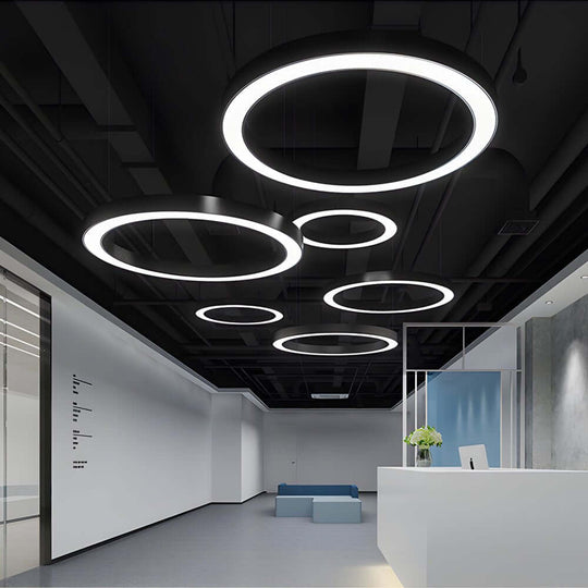 Round Ring – Modern Hanging Profile LED Pendant Light for Office, Gym, and Commercial Spaces