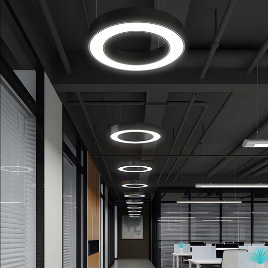 Round Ring – Modern Hanging Profile LED Pendant Light for Office, Gym, and Commercial Spaces