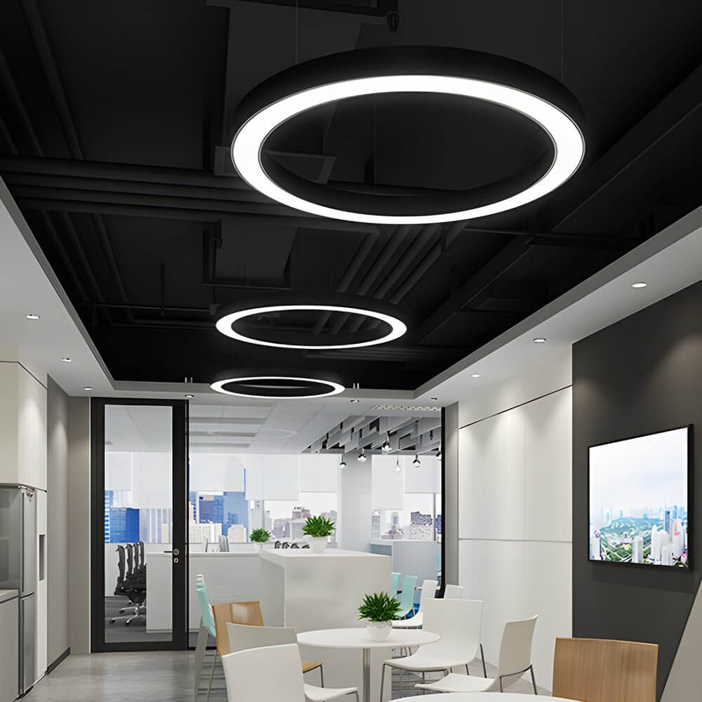 Round Ring – Modern Hanging Profile LED Pendant Light for Office, Gym, and Commercial Spaces
