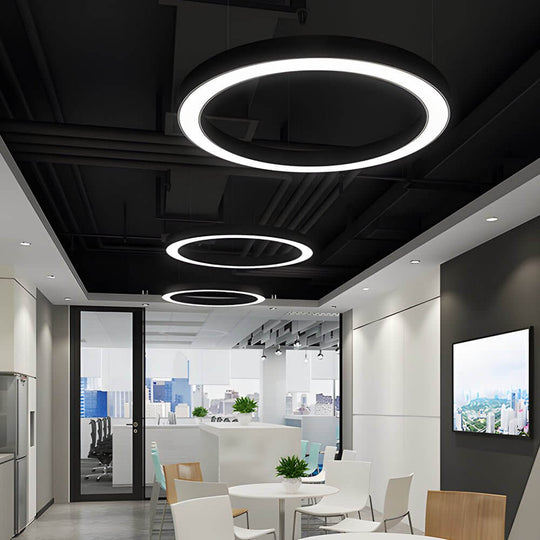 Round Ring – Modern Hanging Profile LED Pendant Light for Office, Gym, and Commercial Spaces