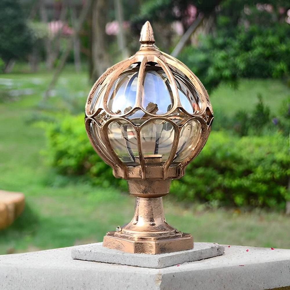 Vintage Outdoor Pier Mount Post Light with Glass Globe