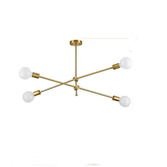 Nordic Style Copper Sputnik Chandelier with 4 Lights