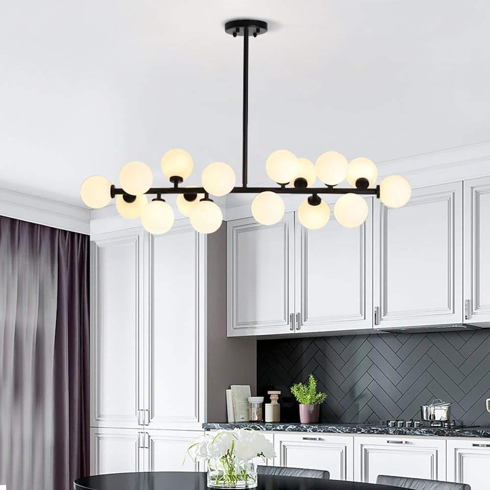 Modern Gold 16-Light Kitchen Island LED Chandelier