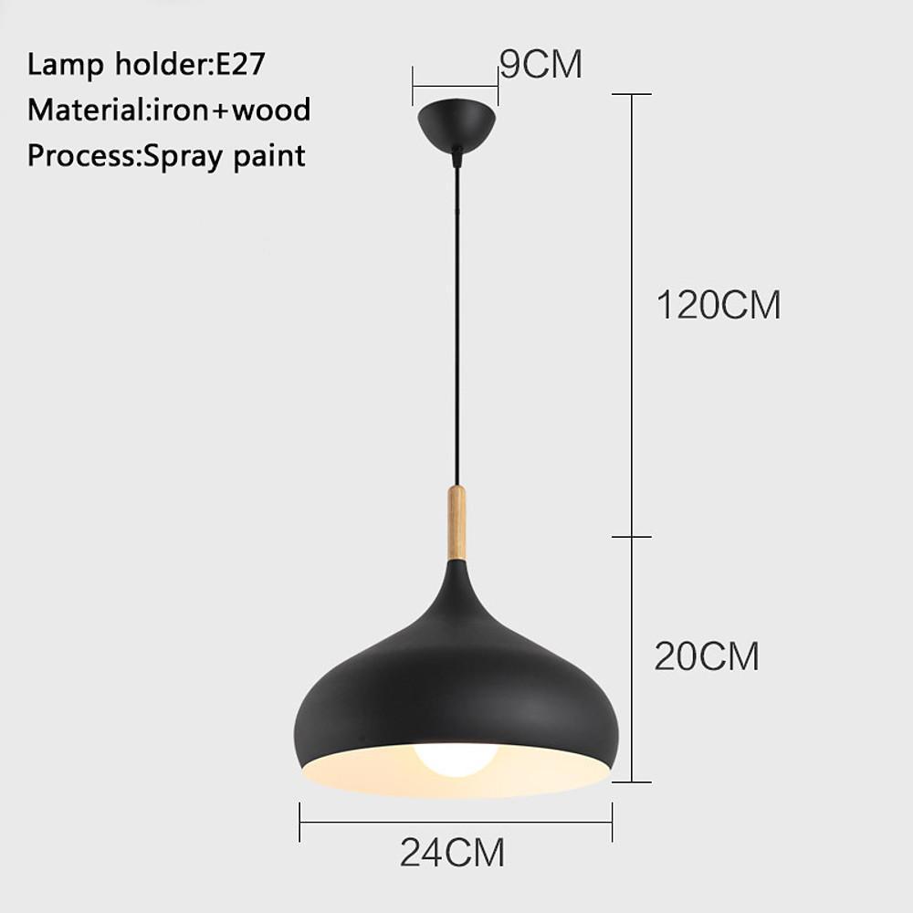 Decorative Cone Metal Wood Pendant Light
