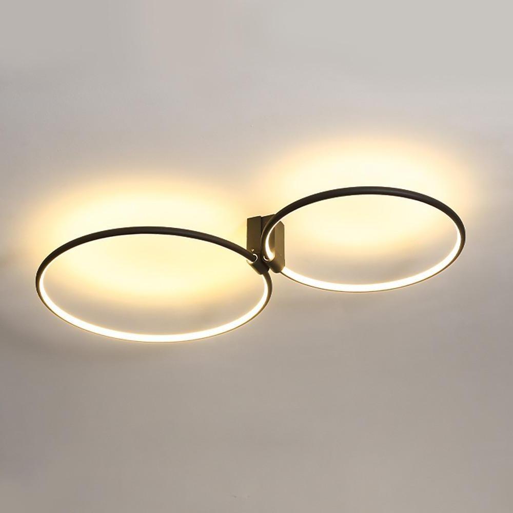 2-Circle Metal Abstract LED Flush Mount Ceiling Light