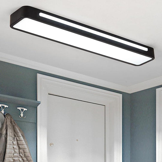 Black White Rectangular LED Flush Mount Ceiling Light