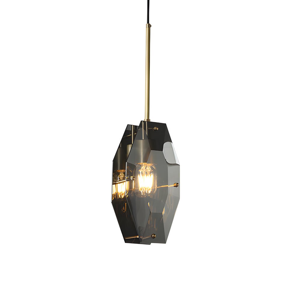 Copper Light Luxury Crystal Smoke Gray Post Modern Pendant Lights Fixture