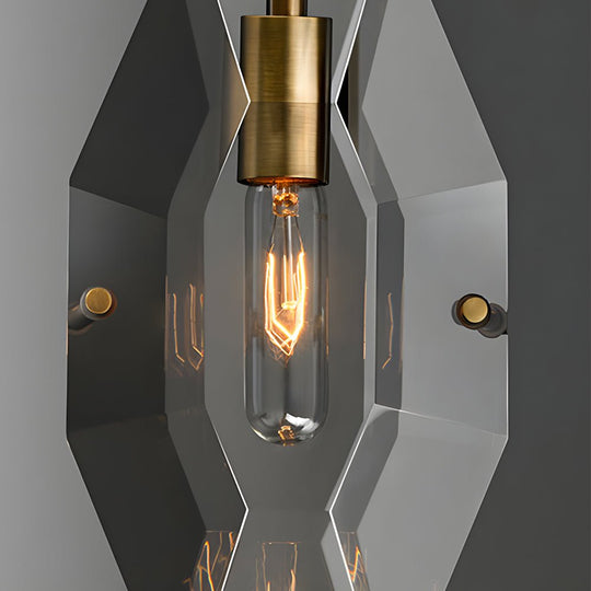 Copper Light Luxury Crystal Smoke Gray Post Modern Pendant Lights Fixture