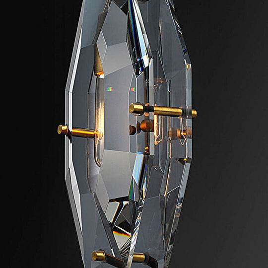 Copper Light Luxury Crystal Smoke Gray Post Modern Pendant Lights Fixture
