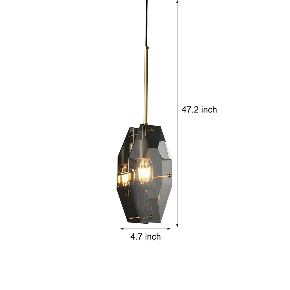 Copper Light Luxury Crystal Smoke Gray Post Modern Pendant Lights Fixture