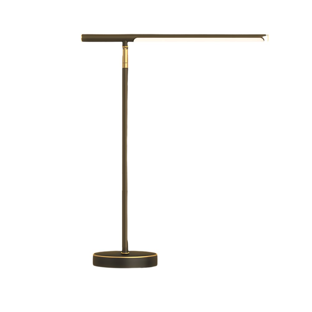 Brass LED Desk Lamp with Adjustable Angle and 3-Step Dimming