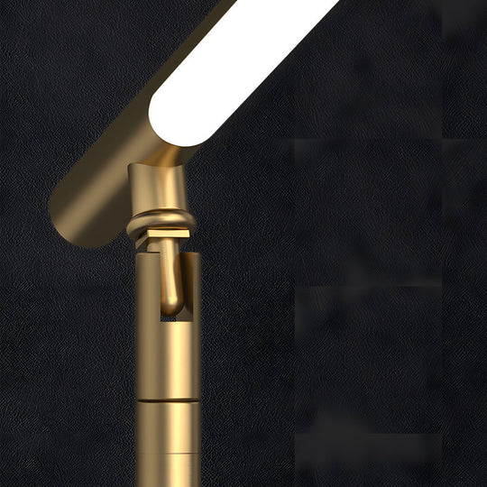 Brass LED Desk Lamp with Adjustable Angle and 3-Step Dimming