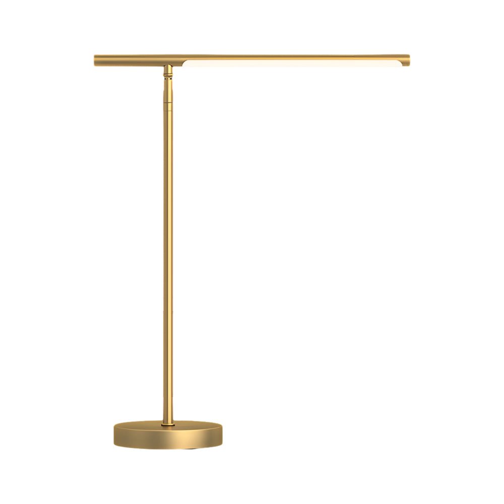 Brass LED Desk Lamp with Adjustable Angle and 3-Step Dimming
