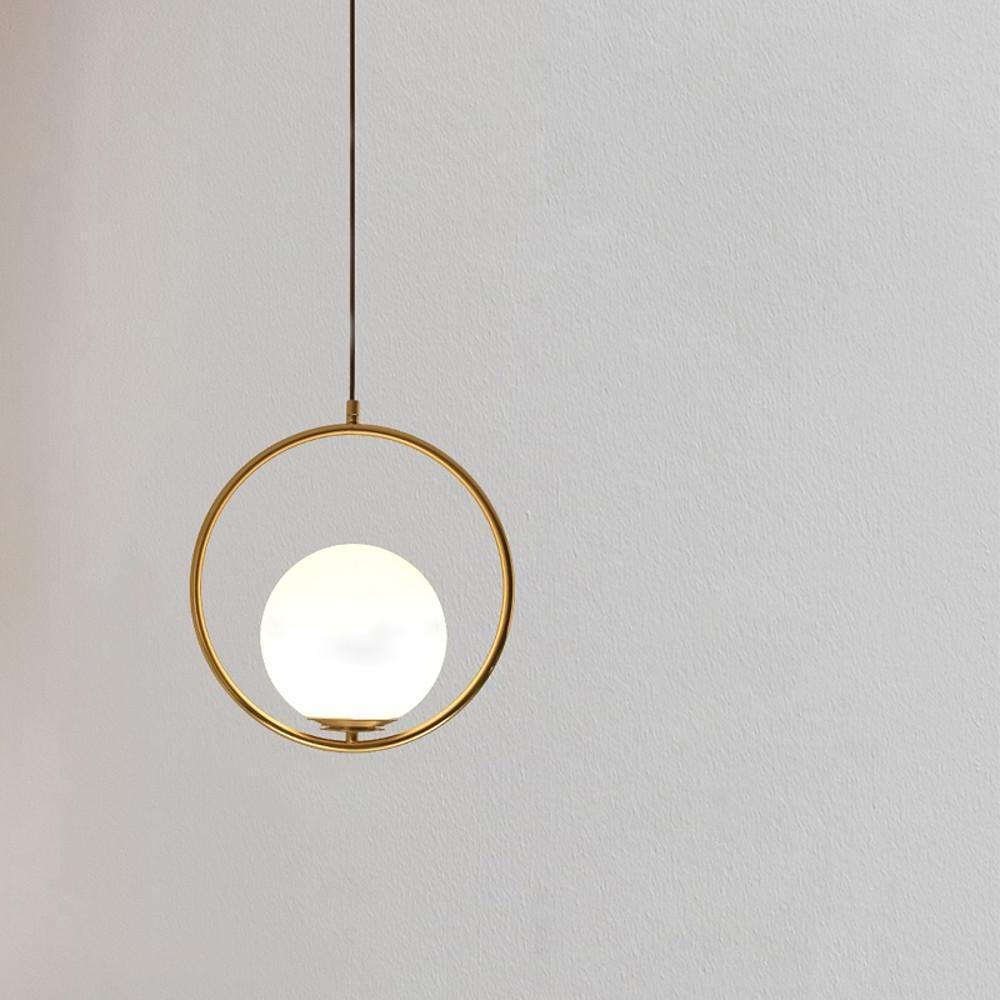 Opal Glass Ball Ring Pendant Light