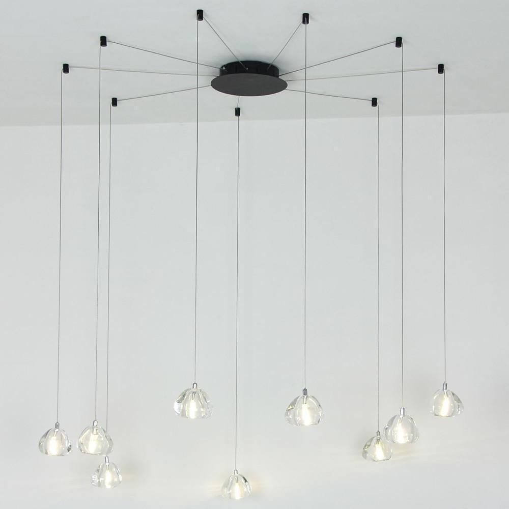 Contemporary Raindrop Crystal Chandelier – LED Cluster Design Ceiling Light