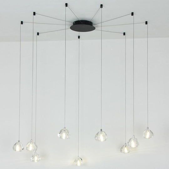 Contemporary Raindrop Crystal Chandelier – LED Cluster Design Ceiling Light