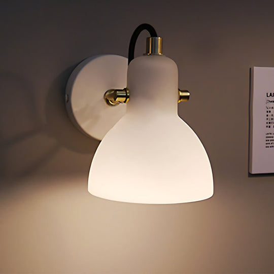 Creative 235° Rotatable White Glass Shade Nordic Wall Lamp