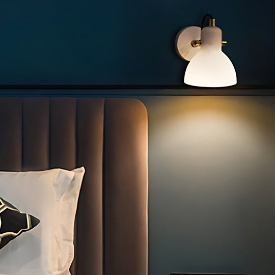 Creative 235° Rotatable White Glass Shade Nordic Wall Lamp