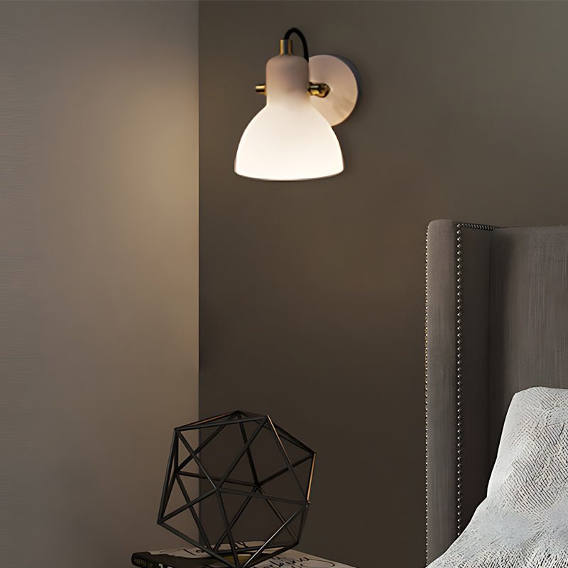 Creative 235° Rotatable White Glass Shade Nordic Wall Lamp