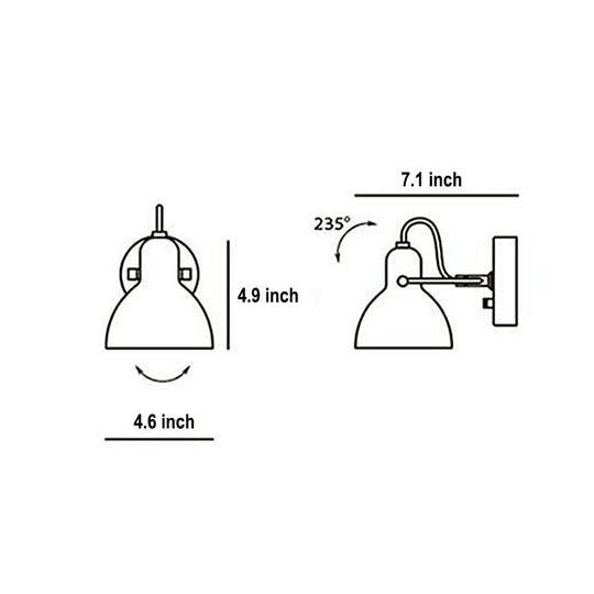 Creative 235° Rotatable White Glass Shade Nordic Wall Lamp