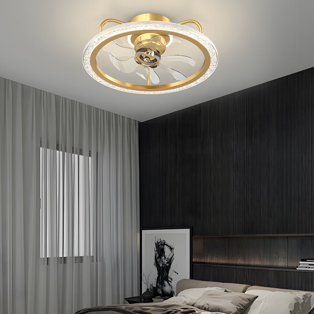 Creative 360° Shake Head Ceiling Fan with Light