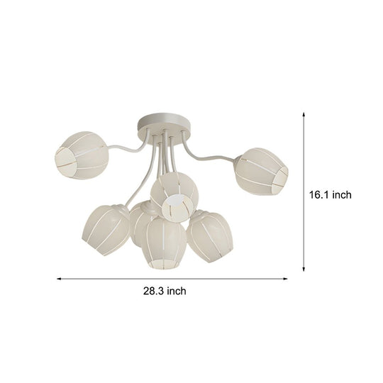 Orchid Flower Chandelier with 3-Step Dimming, 7 Lights