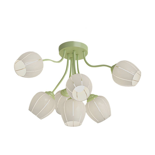 Orchid Flower Chandelier with 3-Step Dimming, 7 Lights