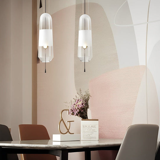 Creative Art Glass Shade Hardware Nordic Pendant Light Fixture