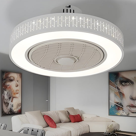 Creative Nordic Bladeless LED Ceiling Fan with Chandelier Design
