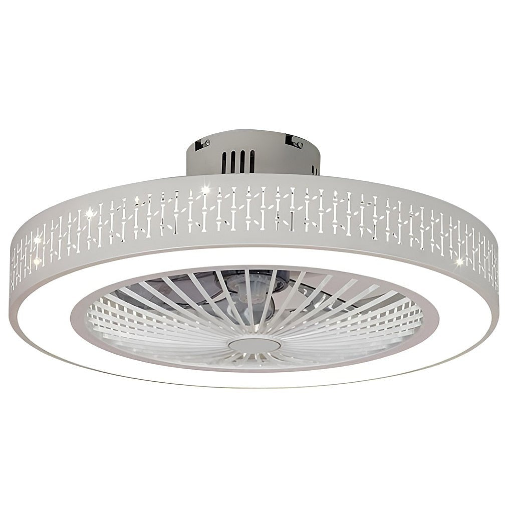 Creative Nordic Bladeless LED Ceiling Fan with Chandelier Design