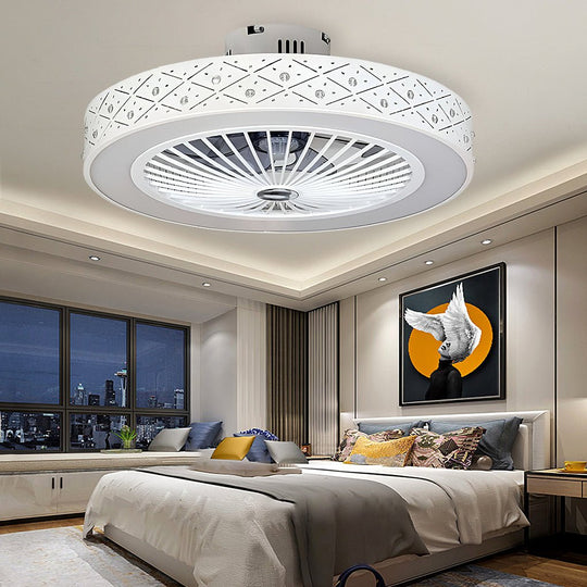 Creative Nordic Bladeless LED Ceiling Fan with Chandelier Design