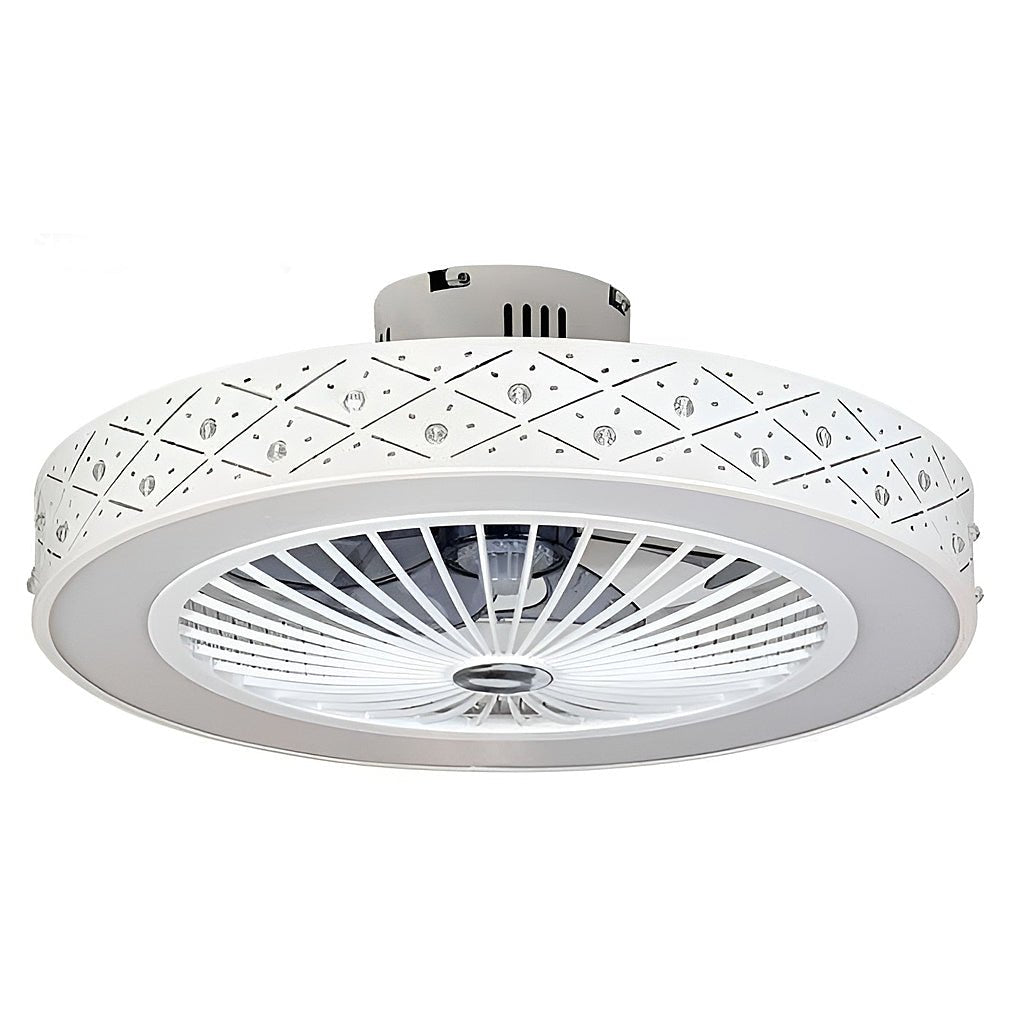 Creative Nordic Bladeless LED Ceiling Fan with Chandelier Design