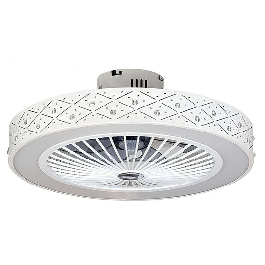 Creative Nordic Bladeless LED Ceiling Fan with Chandelier Design