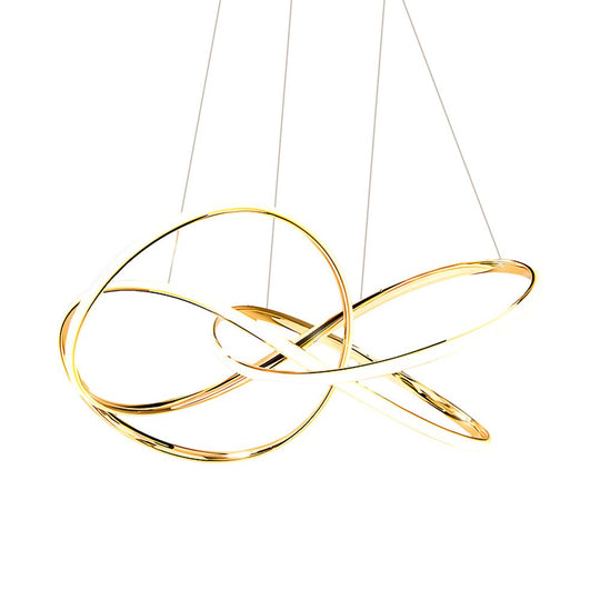 Creative Circular Curved Lines LED Chandelier – 3-Step Dimming