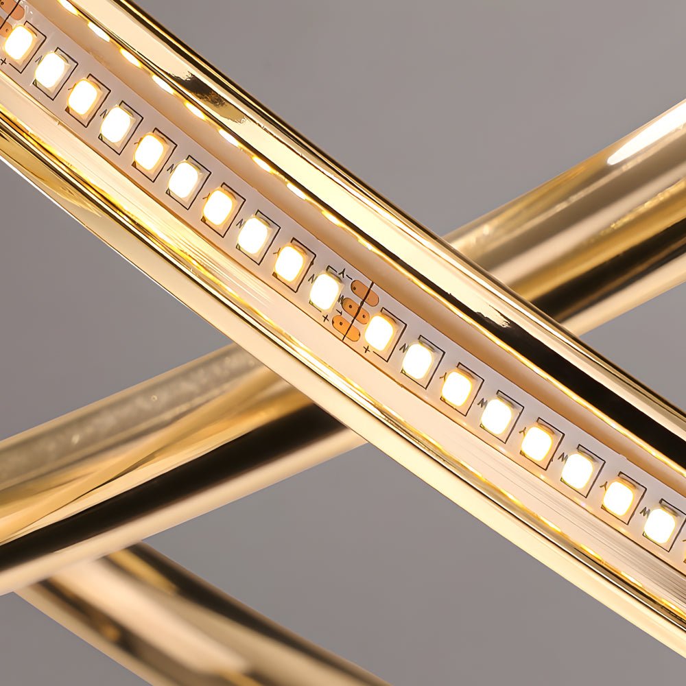 Creative Circular Curved Lines LED Chandelier – 3-Step Dimming