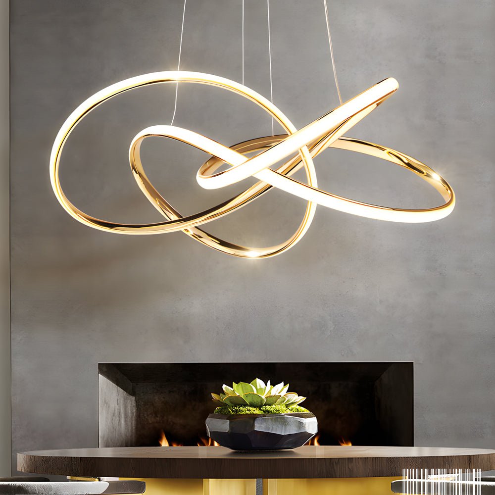 Creative Circular Curved Lines LED Chandelier – 3-Step Dimming