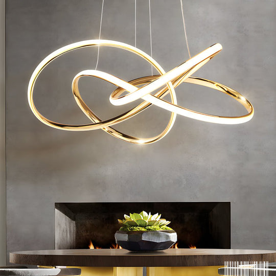 Creative Circular Curved Lines LED Chandelier – 3-Step Dimming
