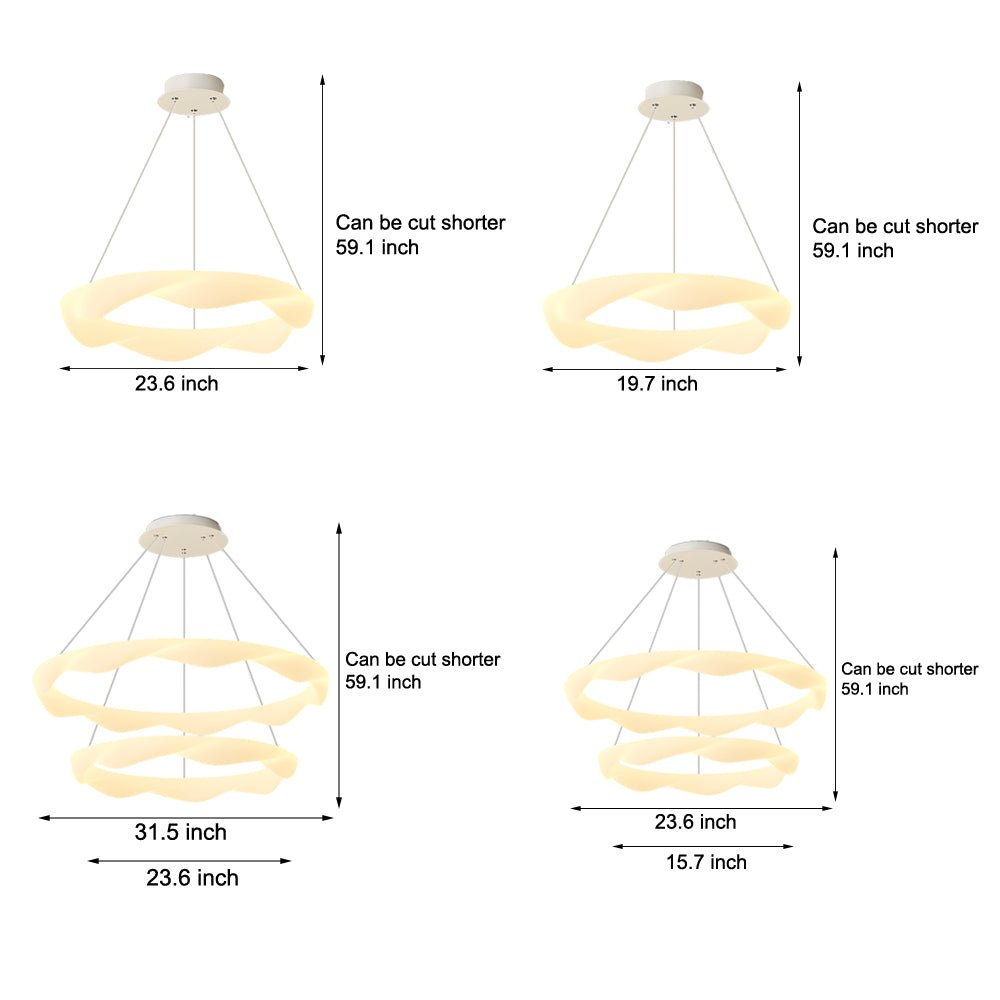 Modern Designer Ring LED Chandelier – 1/2/3/4/5 Rings