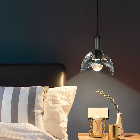 Creative Crystal Shade LED Copper Minimalist Modern Pendant Light Fixture