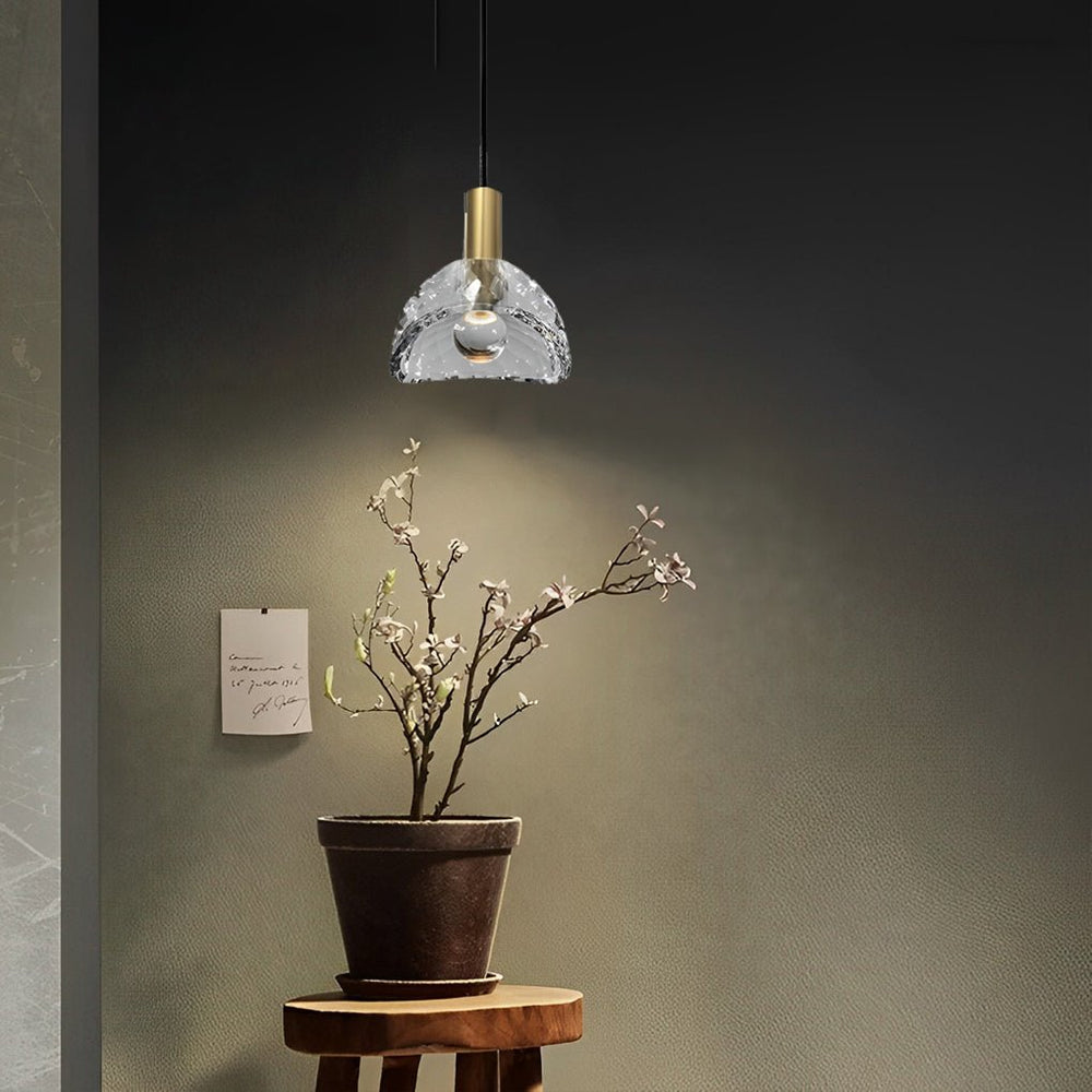 Creative Crystal Shade LED Copper Minimalist Modern Pendant Light Fixture