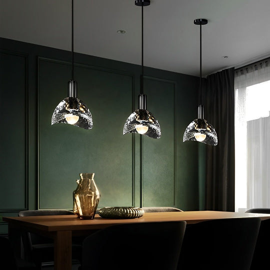 Creative Crystal Shade LED Copper Minimalist Modern Pendant Light Fixture