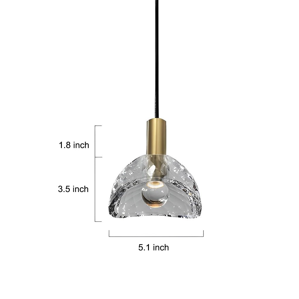 Creative Crystal Shade LED Copper Minimalist Modern Pendant Light Fixture