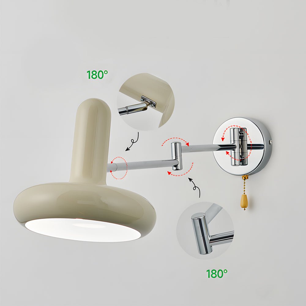 Creative Glass Swing Arm 3 Step Dimming Wall Lamp with Remote