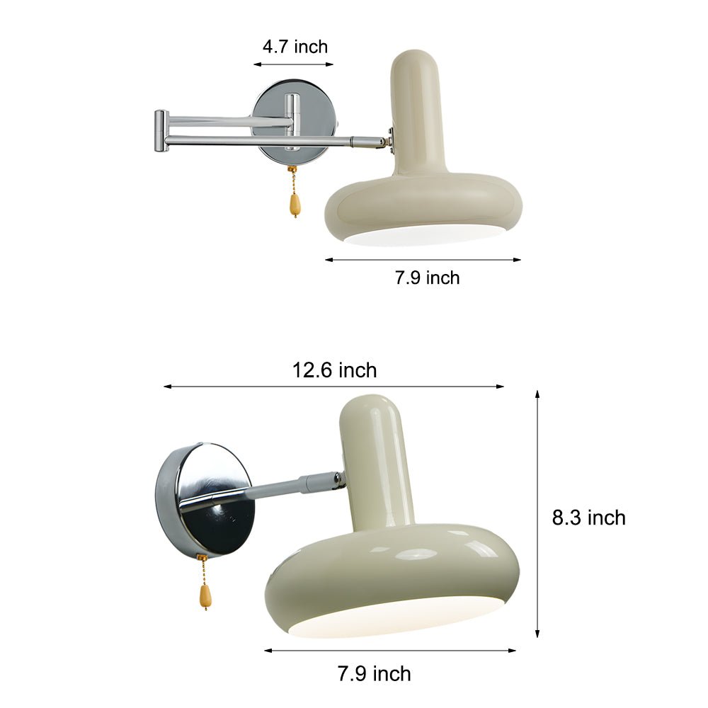Creative Glass Swing Arm 3 Step Dimming Wall Lamp with Remote