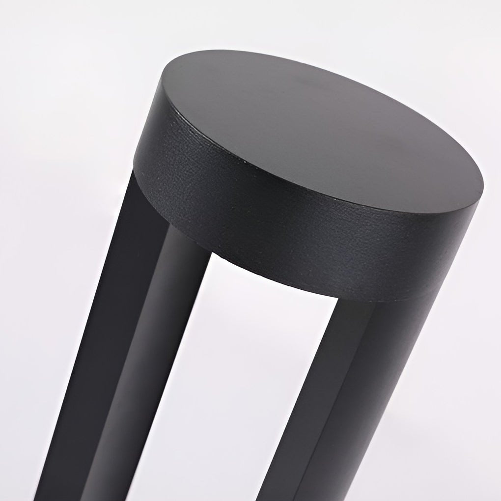 Waterproof LED Outdoor Bollard Lights Hollow Cylindrical Black Lamp for Elegant Exterior Lighting