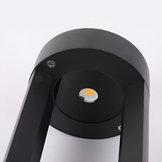 Waterproof LED Outdoor Bollard Lights Hollow Cylindrical Black Lamp for Elegant Exterior Lighting