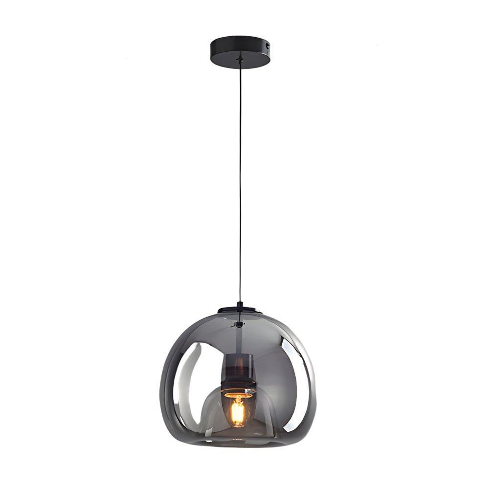 Creative Light Luxury Glass Cognac Smoke Gray Nordic Hanging Light Fixture